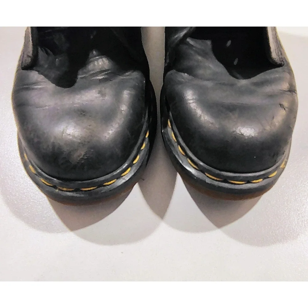 Dr Martens Mens Black Leather Vintage Sz 10US 1460 Made in England 8 Eyelet 9UK